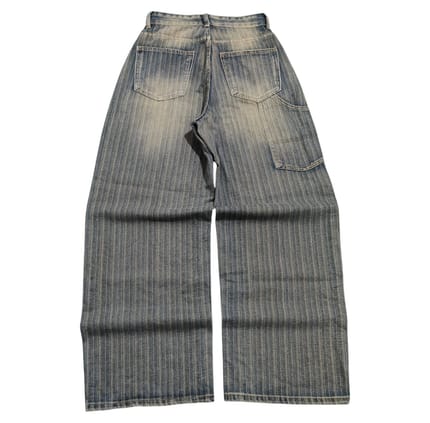 Stripe Carpenter Jeans Retro Wash Loose Fit Unknown