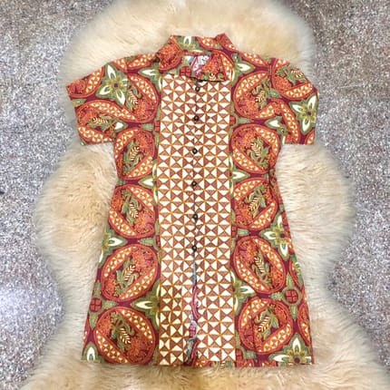 Baju Batik Wanita Kemeja Orange Batik Shirt Top