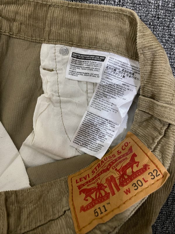 Corduroy Levi's 511 Slim fit size 31, foto 9