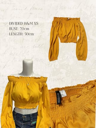 Divided h&m sabrina tops yellow mustard