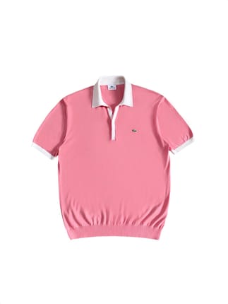 Lacoste two-tone open collar button cotton knitted s/s polo