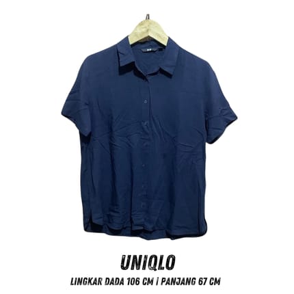 Uniqlo Kemeja Lengan Pendek - Navy