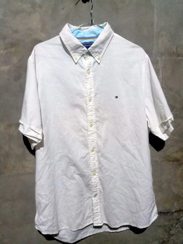 Kemeja Tommy Hilfiger Putih Lengan Pendek, foto 5