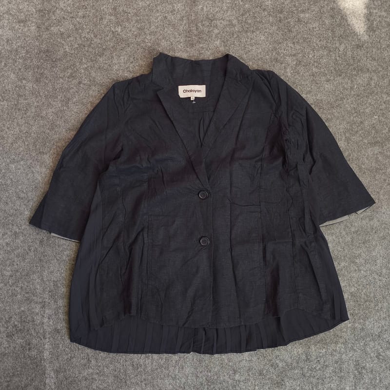 Hussein Chalayan blazer suits jacket pleated back, foto 5