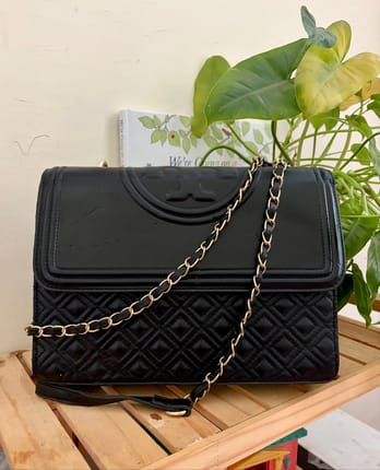 Tory Burch Fleming Bag Sling Shoulder Rantai Hitam