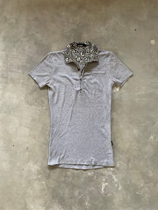 Y2k Grunge Emo Goth Hanley Polo Shirts Paisley Colar