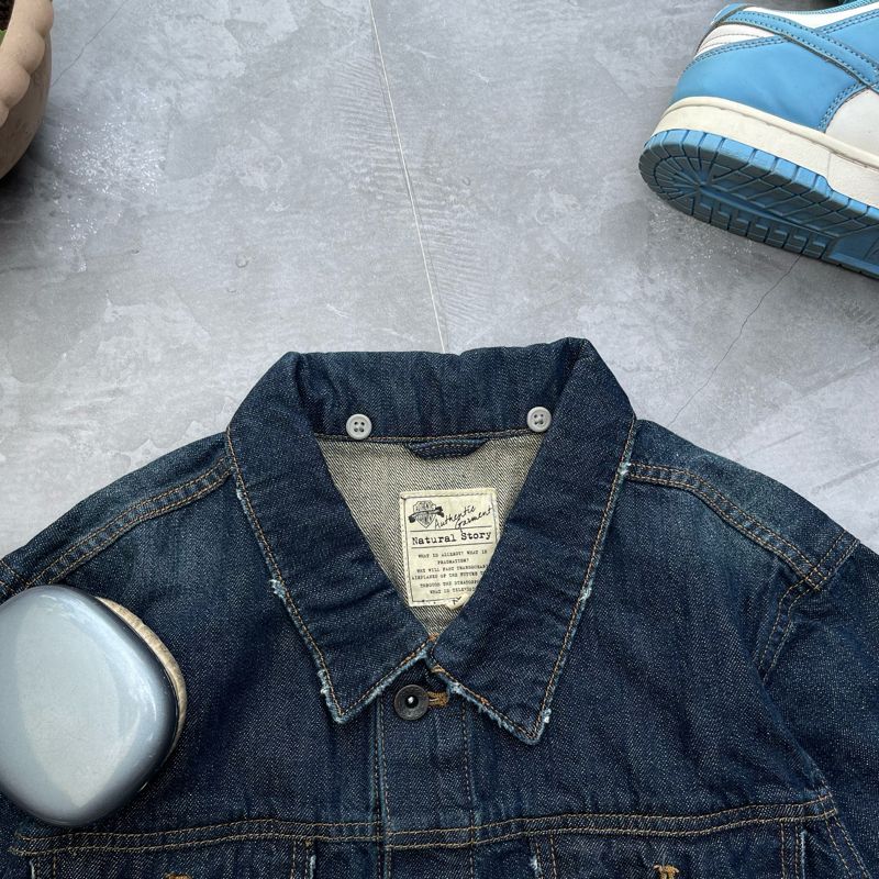 Grunge Indie Denim jacket Pria blue, foto 5
