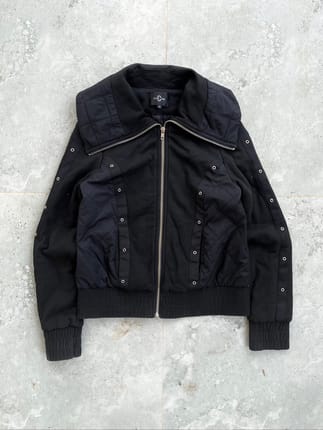 Chum Black High Collar Bondage Jacket