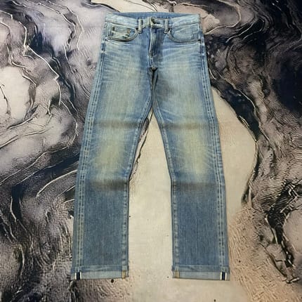 Uniqlo Selvedge Slim Straight Faded Vintage Mid Blue Denim