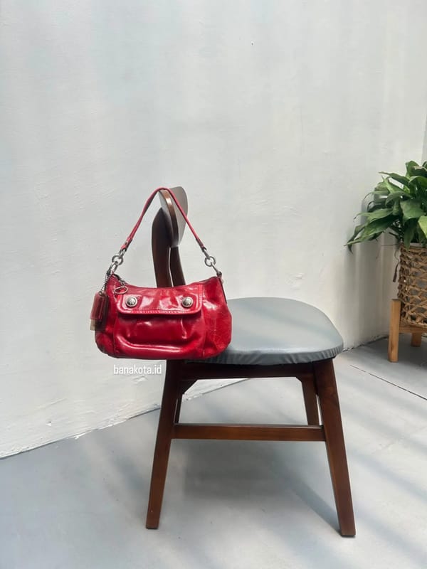 Poppy red Patent Leather shoulder, foto 2