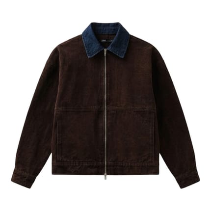 RHODES LEWIS DENIM BLOUSON BOXY FIT DOUBLE ZIPPER WORK JACKE