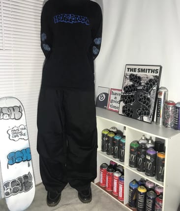 BALLON PANTS CHINO BLACK - WEGO