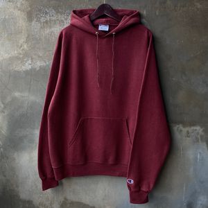 Champion Streetwear Casual Hoody Pria burgundy