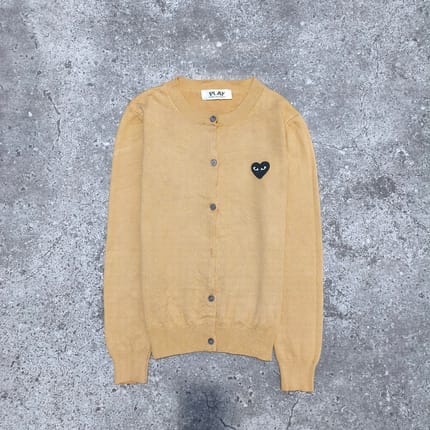 PLAY COMME DES GARCONS ROUND NECK CARDIGAN BLACK EMBLEM