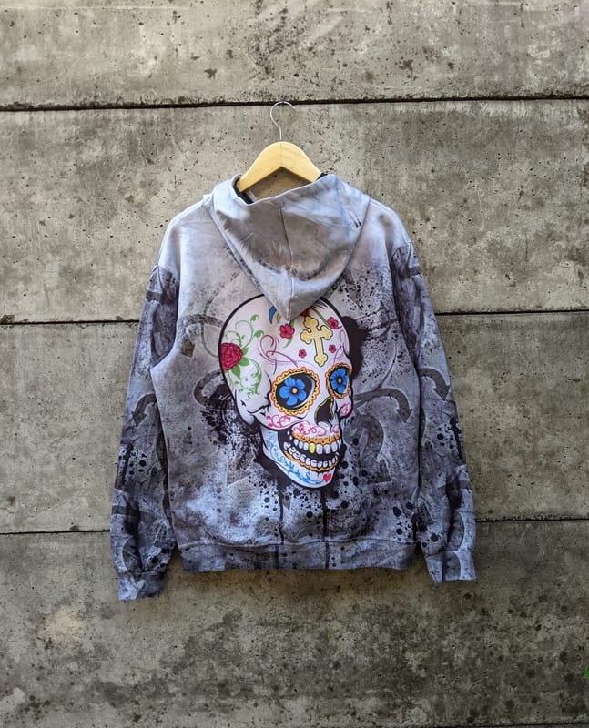 Rare Hoodie Psychedelic Trippy Skulls, foto 5