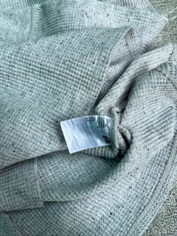 UNIQLO WAFFLE LONGSLEVEE LIGHT GREY, foto 8