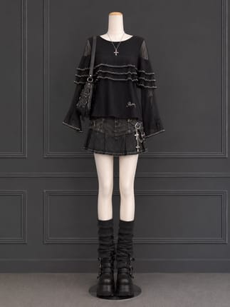 black ruffle top y2k glam dark coquette gothic glam korean