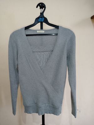 Vintage Casual Blouse Wanita gray