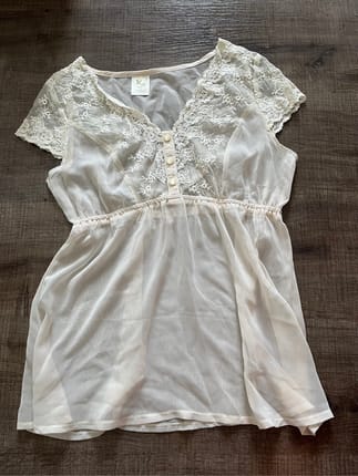 Tops see through cream joop
