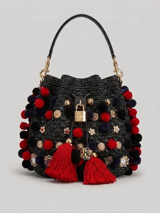 Dolce and Gabbana pompom bag