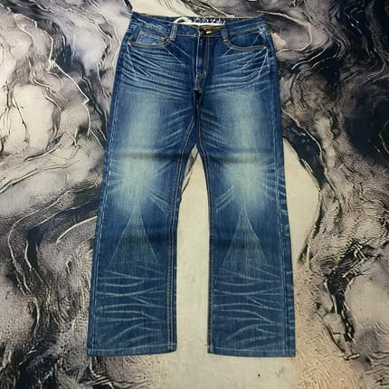 Big Train Osaka Reguler Straight Faded Dark Blue Jeans