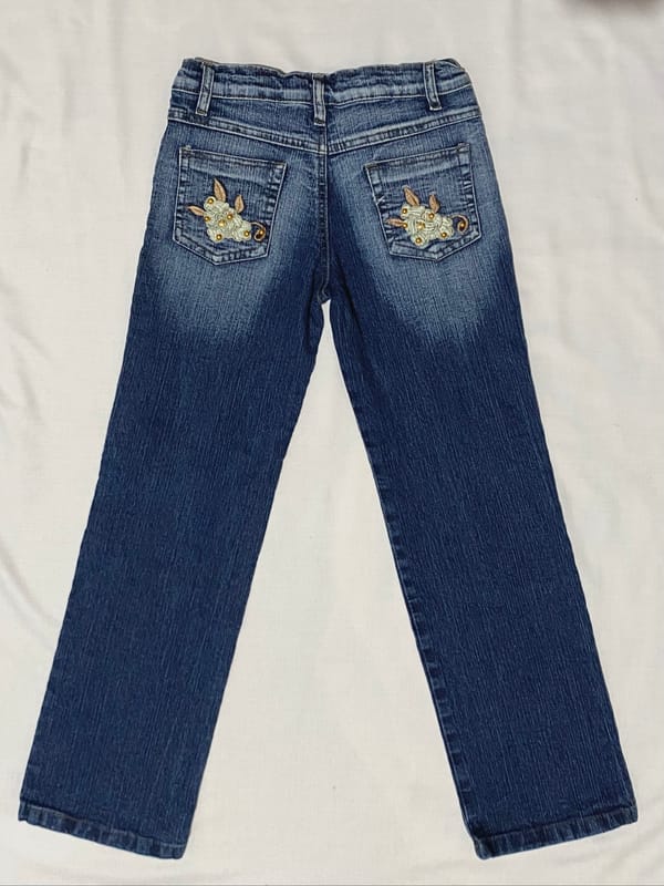 low rise bootcut jeans bordir, foto 4