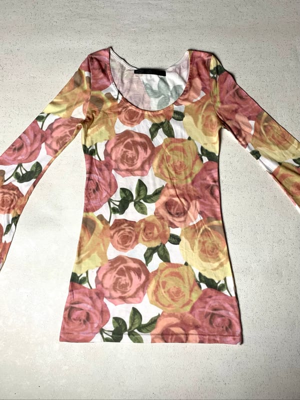 Lip service floral pattern flare long sleeve tunic top, foto 5