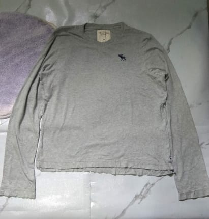 Abercrombie & fitch kaos lengan panjang abu M