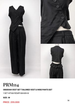 Obsidian Vest Set Tailored Vest & Wide Pants Set