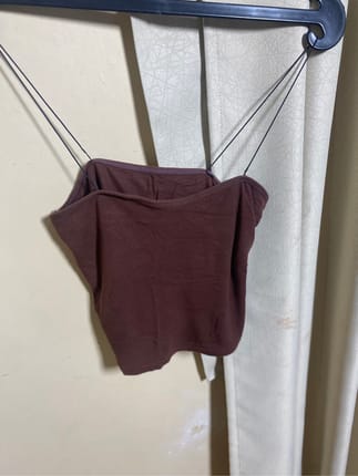 Y2K Brown Spaghetti Strap Crop Top – Coquette Basic