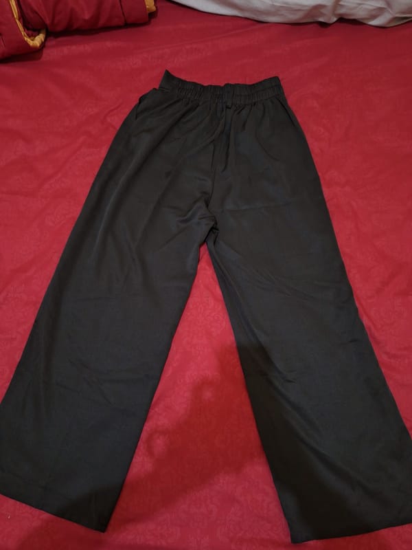 celana high waist loose pants hitam, foto 2