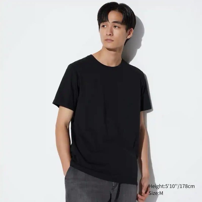 BLACK UNIQLO U CREW NECK TEE, foto 6