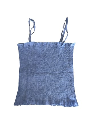 croptop kerut biru