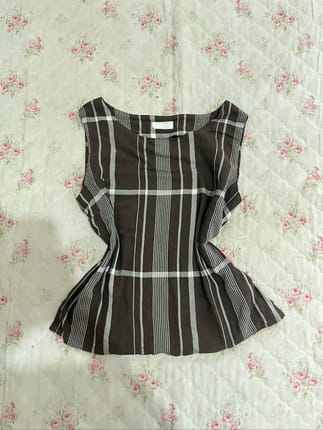 top brown stripe casual coquette vintage y2k vest