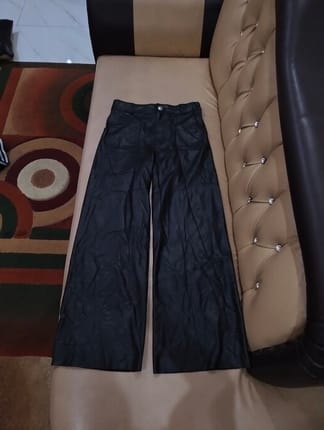 Leather zara baggy