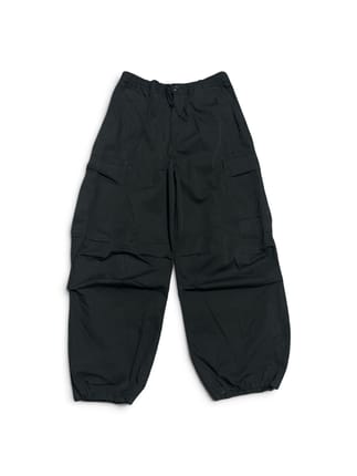 GU Super Wide Cargo Black Balloon Pants