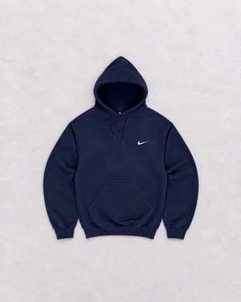 Vintage 1990s Nike Side Swoosh Faded Navy Boxy Hoodie 🇺🇸