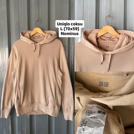 Hoodie uniqlo coklat muda