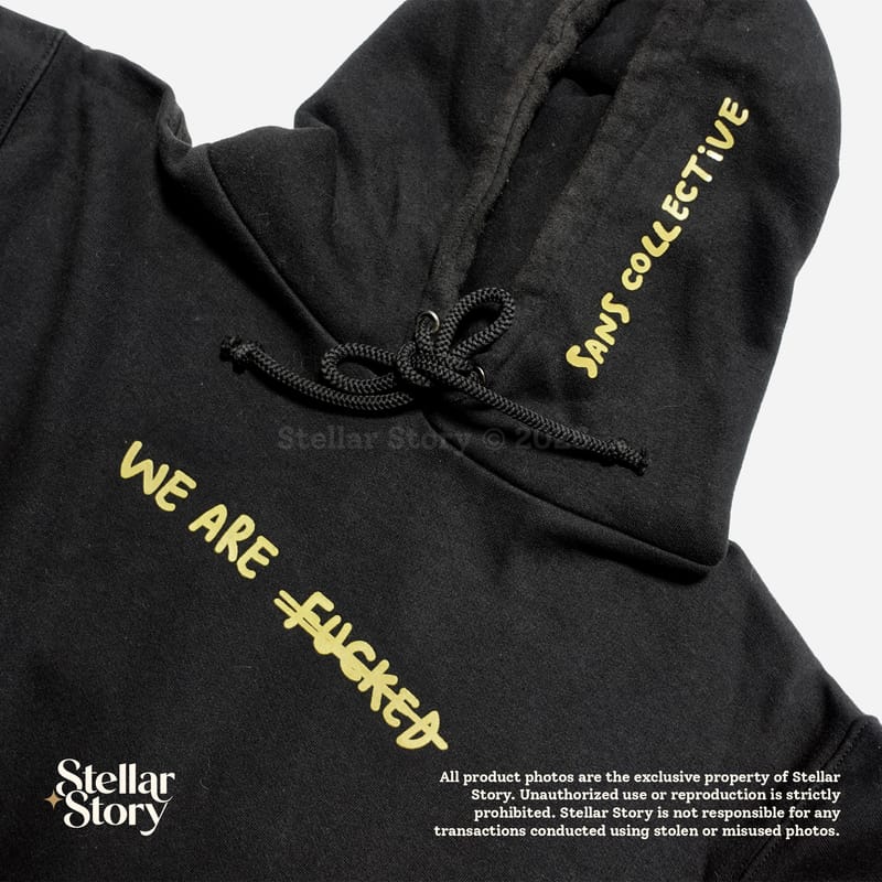Sans Collective Black Yellow We Are F***ed Graphic Pullover, foto 3