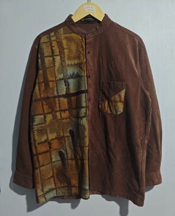 Kemeja Shanghai Corduroy Grifoni Vintage 90s Brown