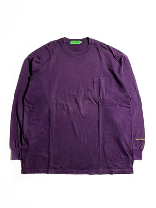 PAPER OFFICIAL HEAVY LONG PURPLE L/S POCKET T- SHIRT