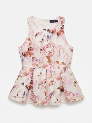Soft Pink Floral Blouse Korea Looks Atasan vintage Bunga