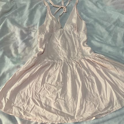 [unused] cotton on baby pink halter backless mini dress