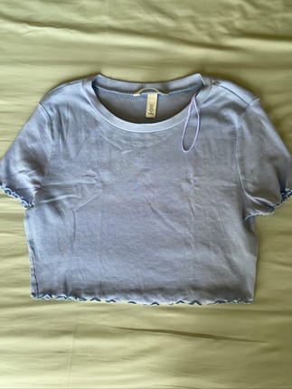 Baby blue crop top from h&m