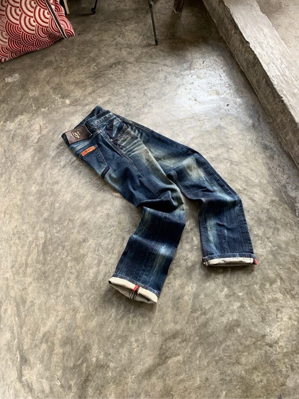 EVISU BOOTCUT FADING WASHED JEANS, foto 7