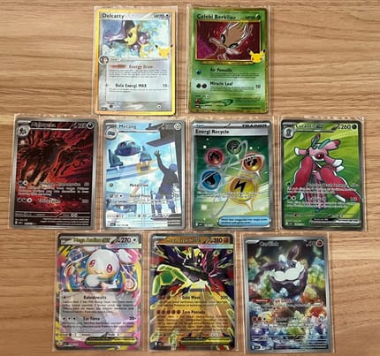Kartu Pokemon Celebi Berkilau,Delcatty 30th dan AR SR Lainny
