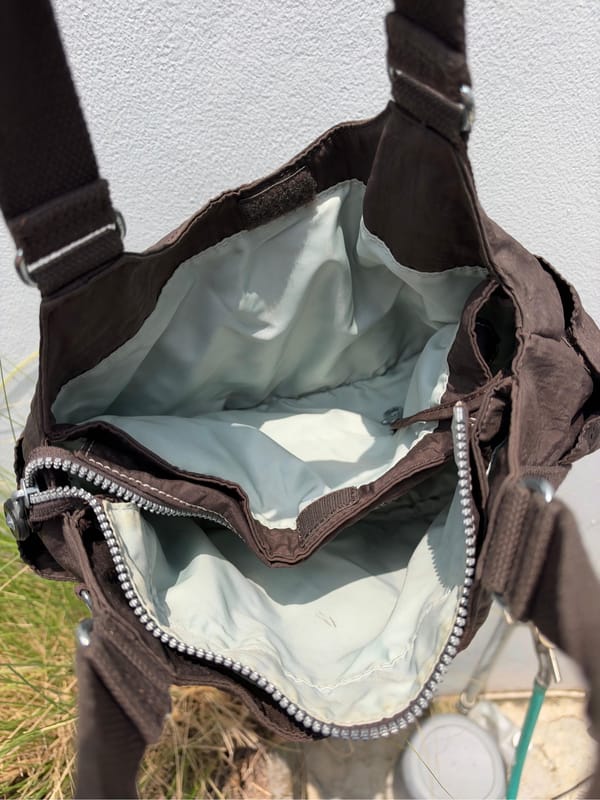 Kipling Brown Crinkle Nylon Shoulder Bag, foto 5