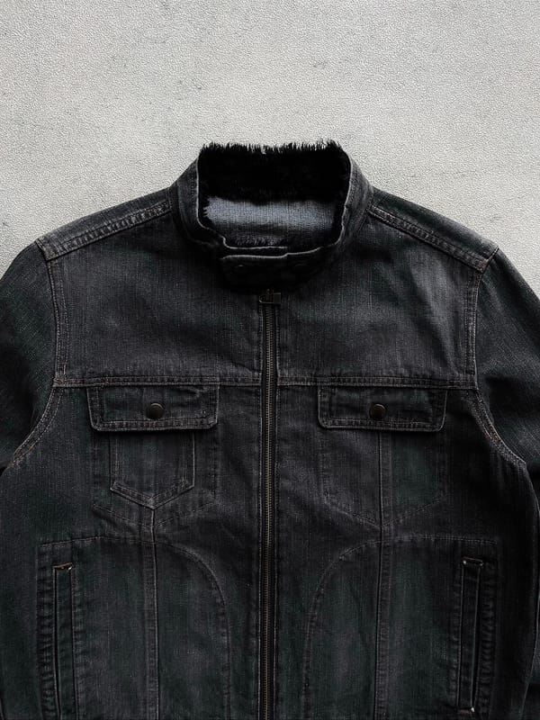 GREY ZIP BIKERS DENIM JACKET BY COMME CA ISM, foto 4