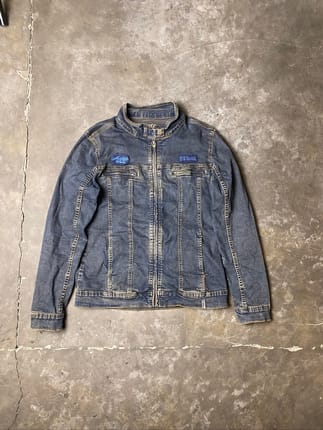 vintage denim jacket biker / jaket levis trucker y2k