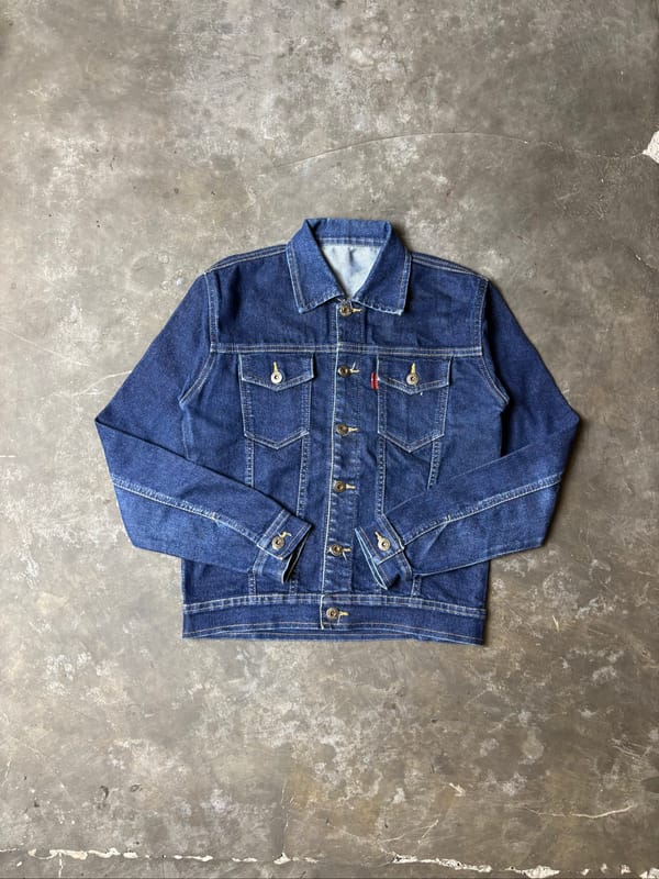 Trucker Denim Jacket Blue Indigo Vtg, foto 2